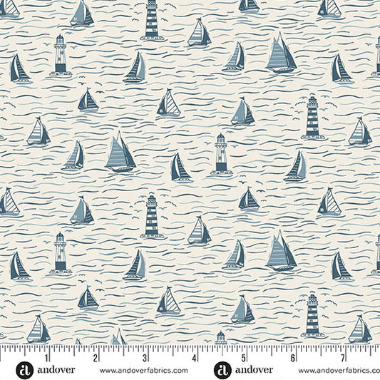 Driftwood by Makower UK Sailing Cream