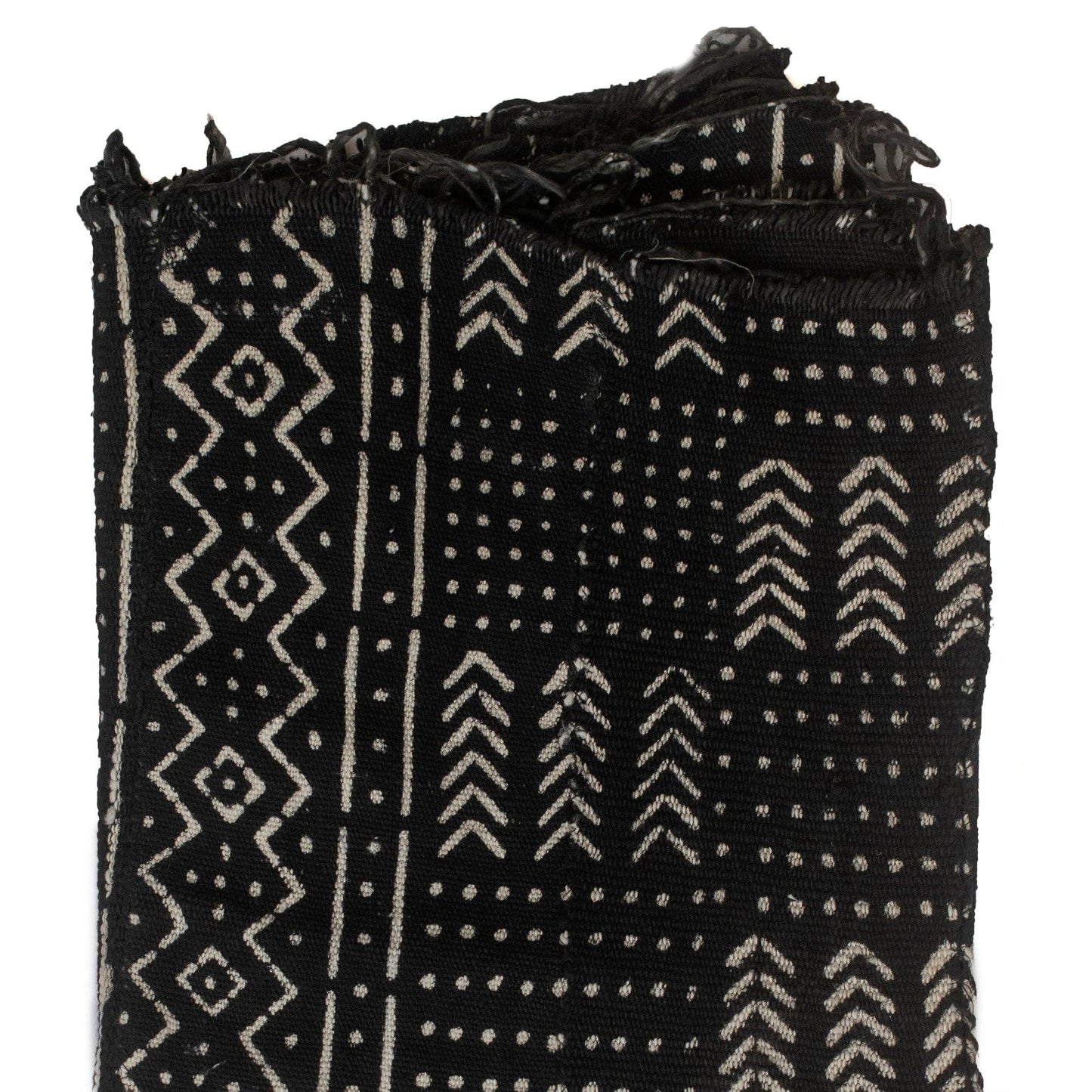 Ebony Black Bogolan Mali Mud Cloth (Mande Design)