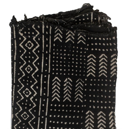 Ebony Black Bogolan Mali Mud Cloth (Mande Design)