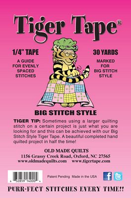 Tiger Tape 1/4 in Big Stitch