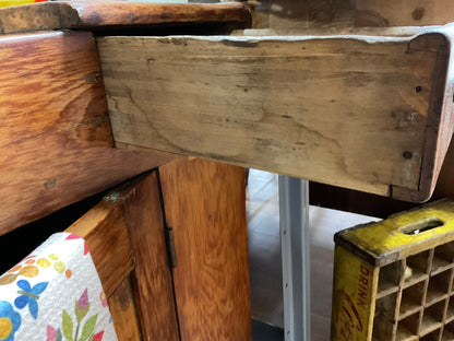 Early pine cupboard and dry sink