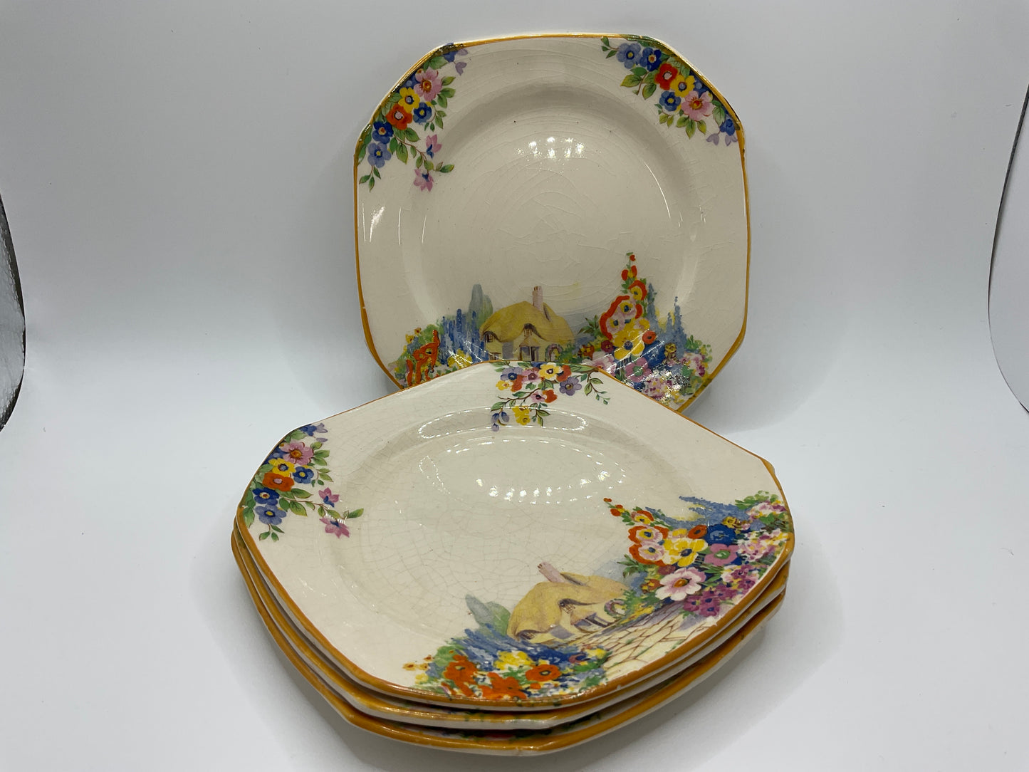 Vintage “Old England Gardens” Dessert Platter Set ($48 for Set)