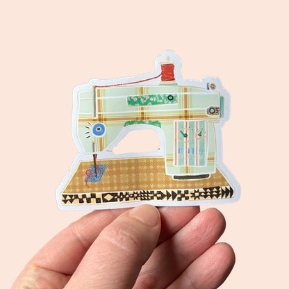 Retro Sewing Machine Vinyl Stickers, Quilt Sewing Sticker