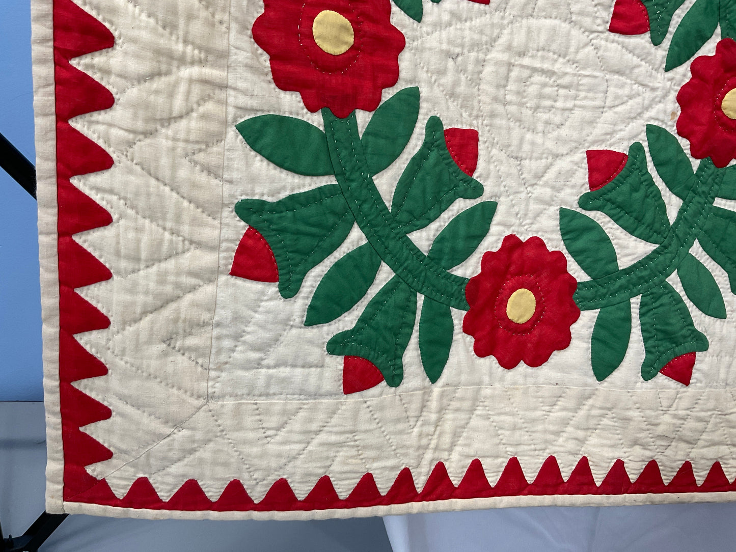 Red & Green Floral Appliqué