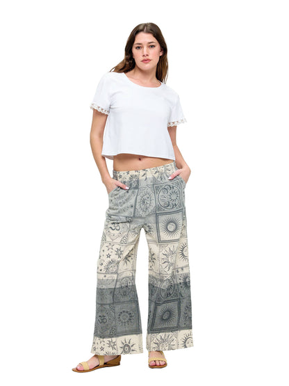 Pants Celestial Sun Moon Print