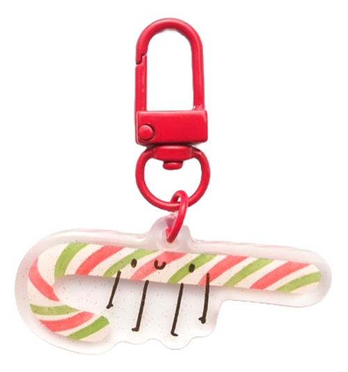 Zipper Charm Red/Grn Candy Cane