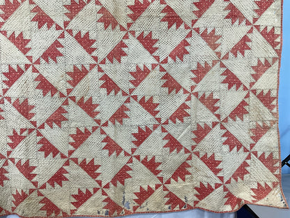 Antique Bear Paw Pinwheel Quilt