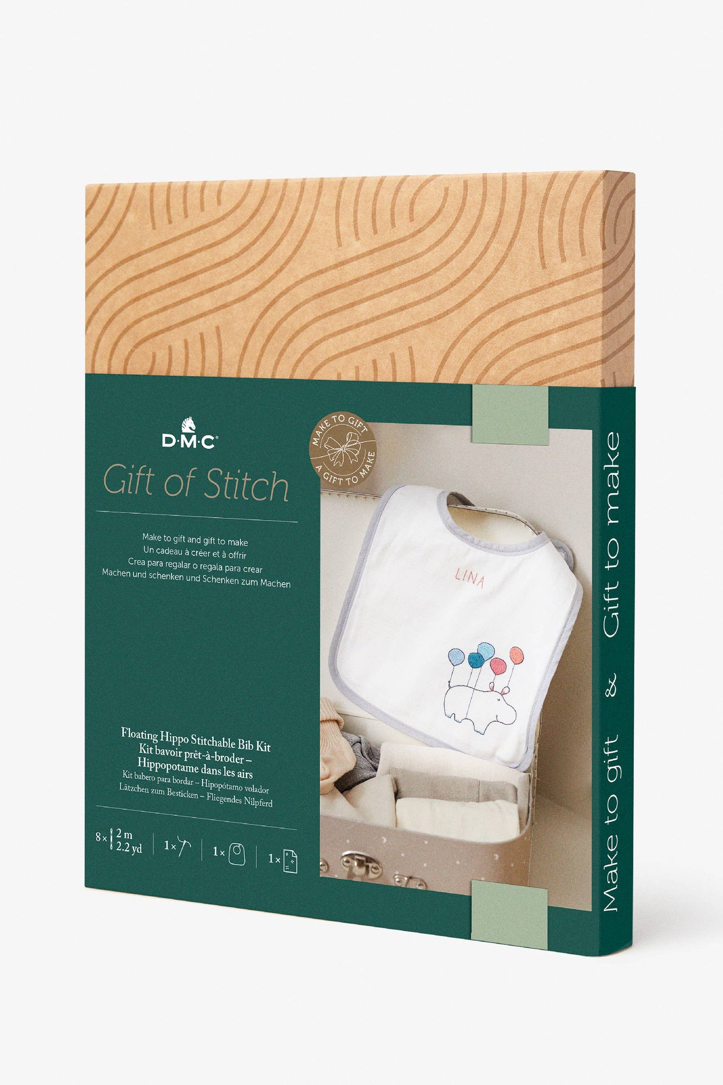 DMC Gift of Stitch Floating Hippo Stitchable Bib Kit