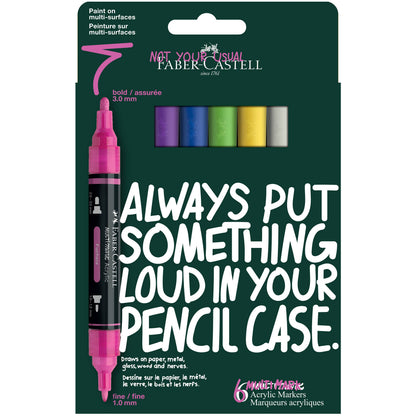Multimark Acrylic Paint Markers - 6Ct Vibrant Colors