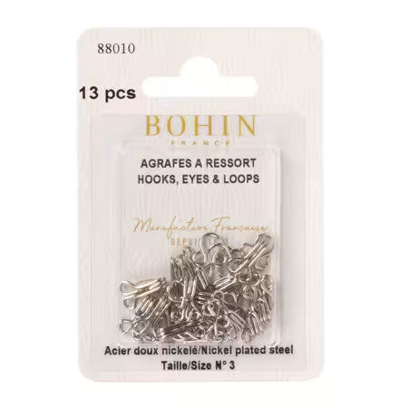 Bohin Hook, Eyes & Loops-Size#3 Nickel
