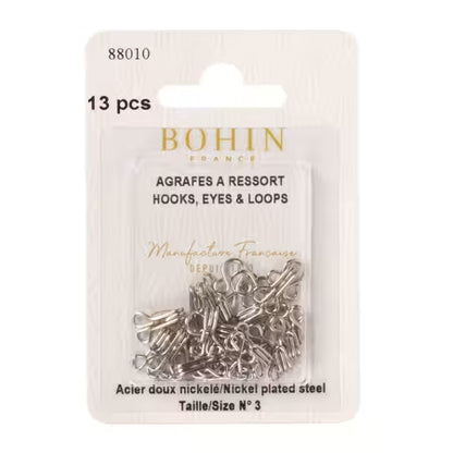 Bohin Hook, Eyes & Loops-Size#3 Nickel
