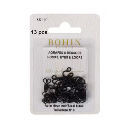 Bohin Hook, Eyes & Loops-Size#3 Black