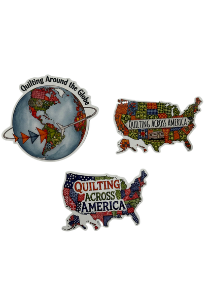 CW Stickers - US Map and Globe