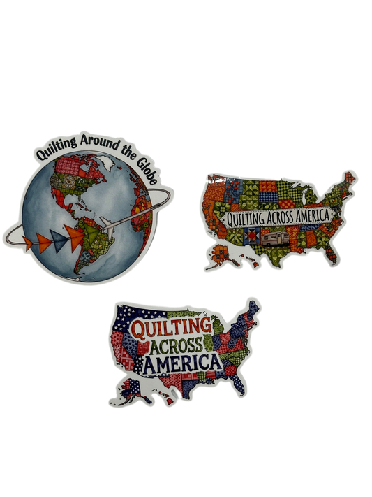 CW Stickers - US Map and Globe