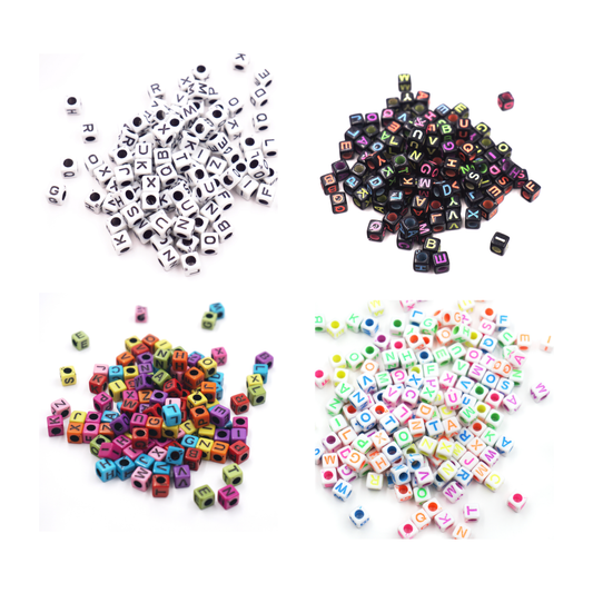 Alphabet Beads - Cube Shape (4 colors available)