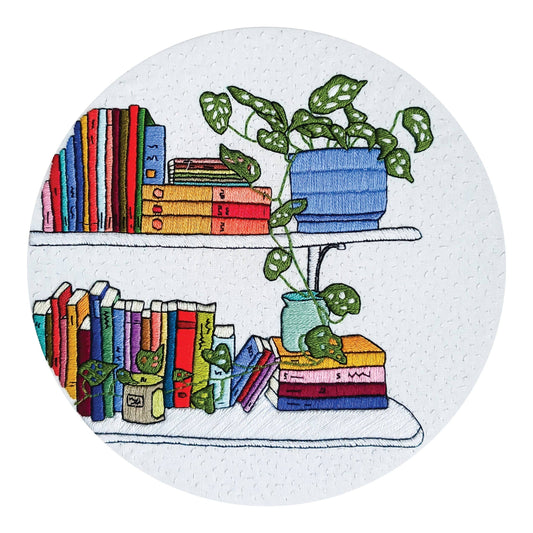 Shelfie pre-printed fabric embroidery pattern
