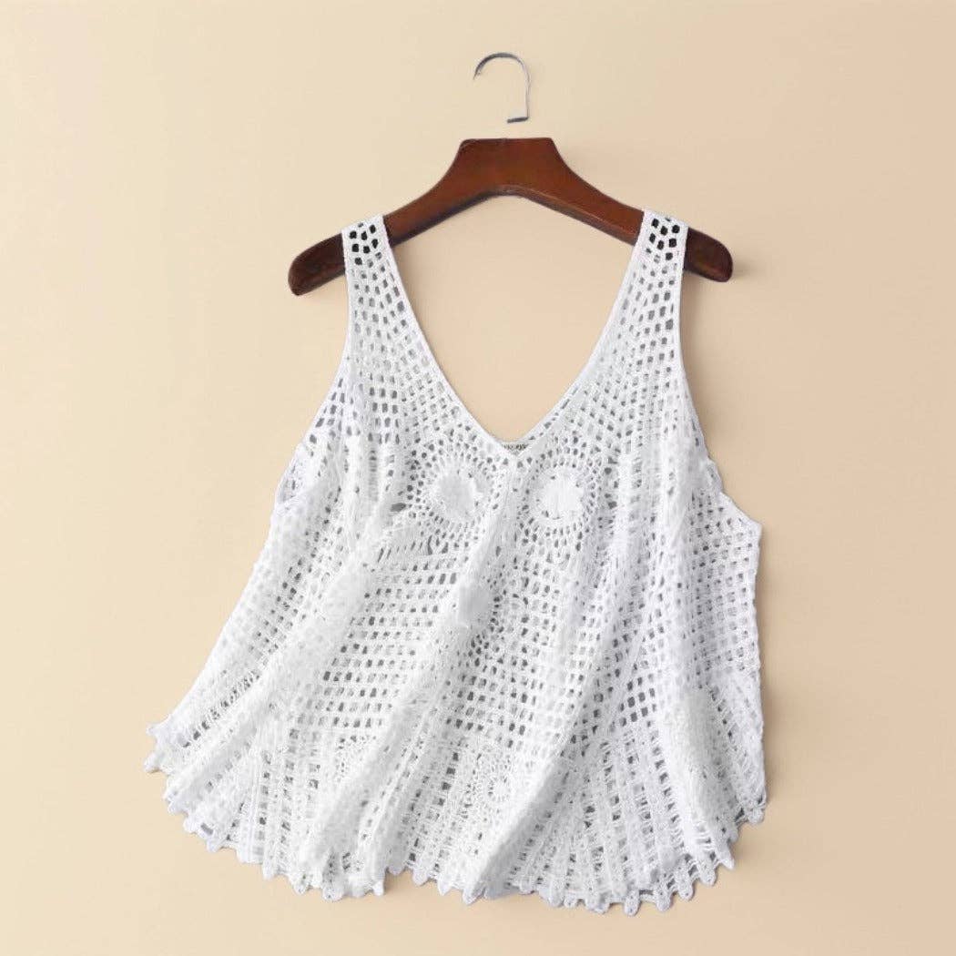 Crosa - Crochet Knit Sleeveless Tank – Breezy & Versatile