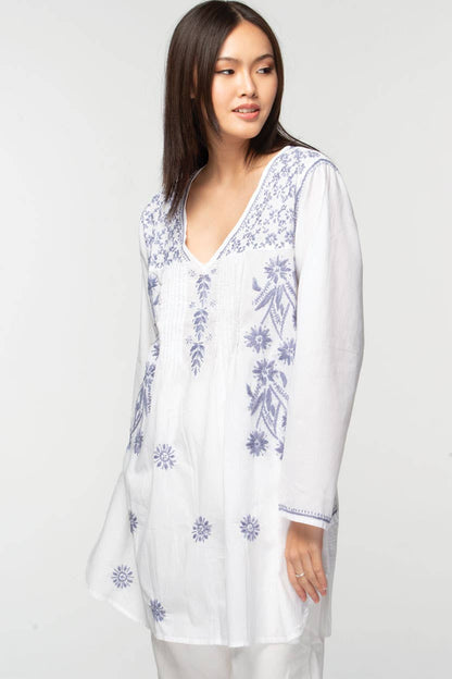 Divya Hand-Embroidered Cotton Tunic