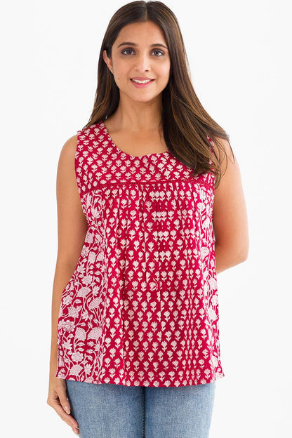 Pavitra Block Print Sleeveless Tops
