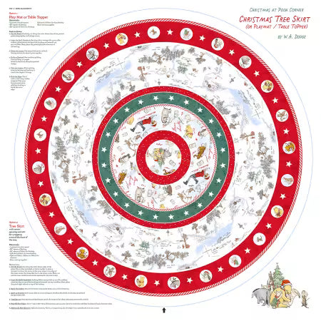 Red/Forest Tree Skirt Panel -  60 Inch Panel Minky