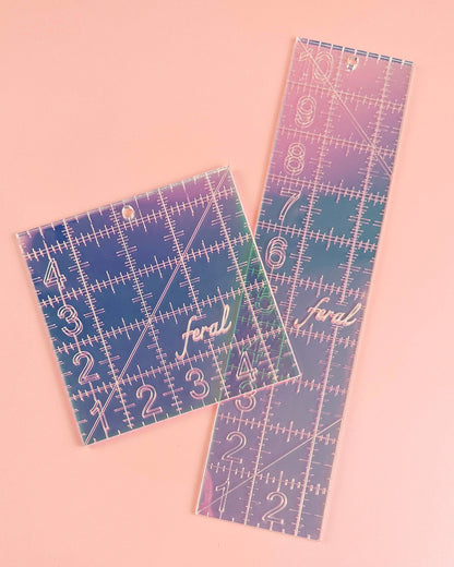 4.5 in square iridescent quilting ruler