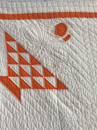 Vintage Orange Basket Quilt