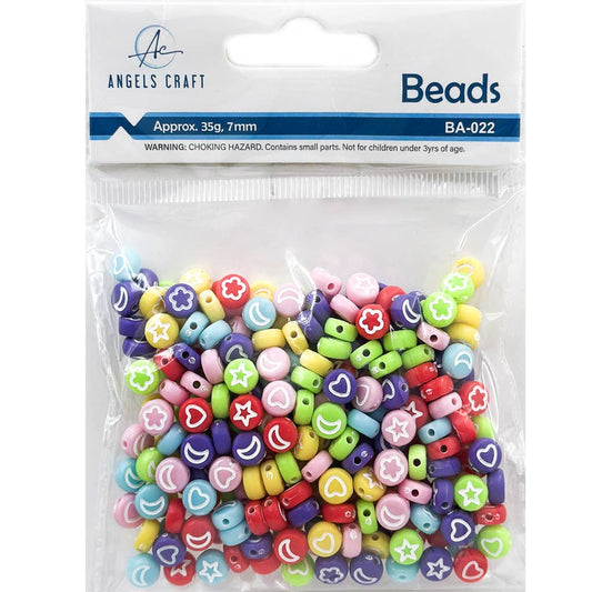 Opaque Acrylic Beads - 7mm Flat Round Solid color