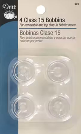 Dritz Class 15 Bobbins 4/Pkg (Plastic)