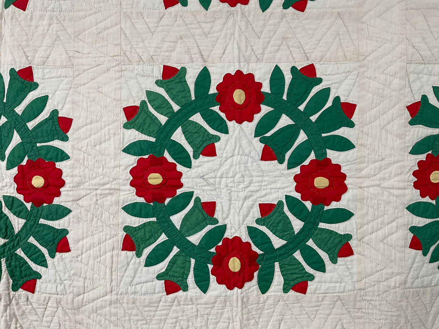 Red & Green Floral Appliqué