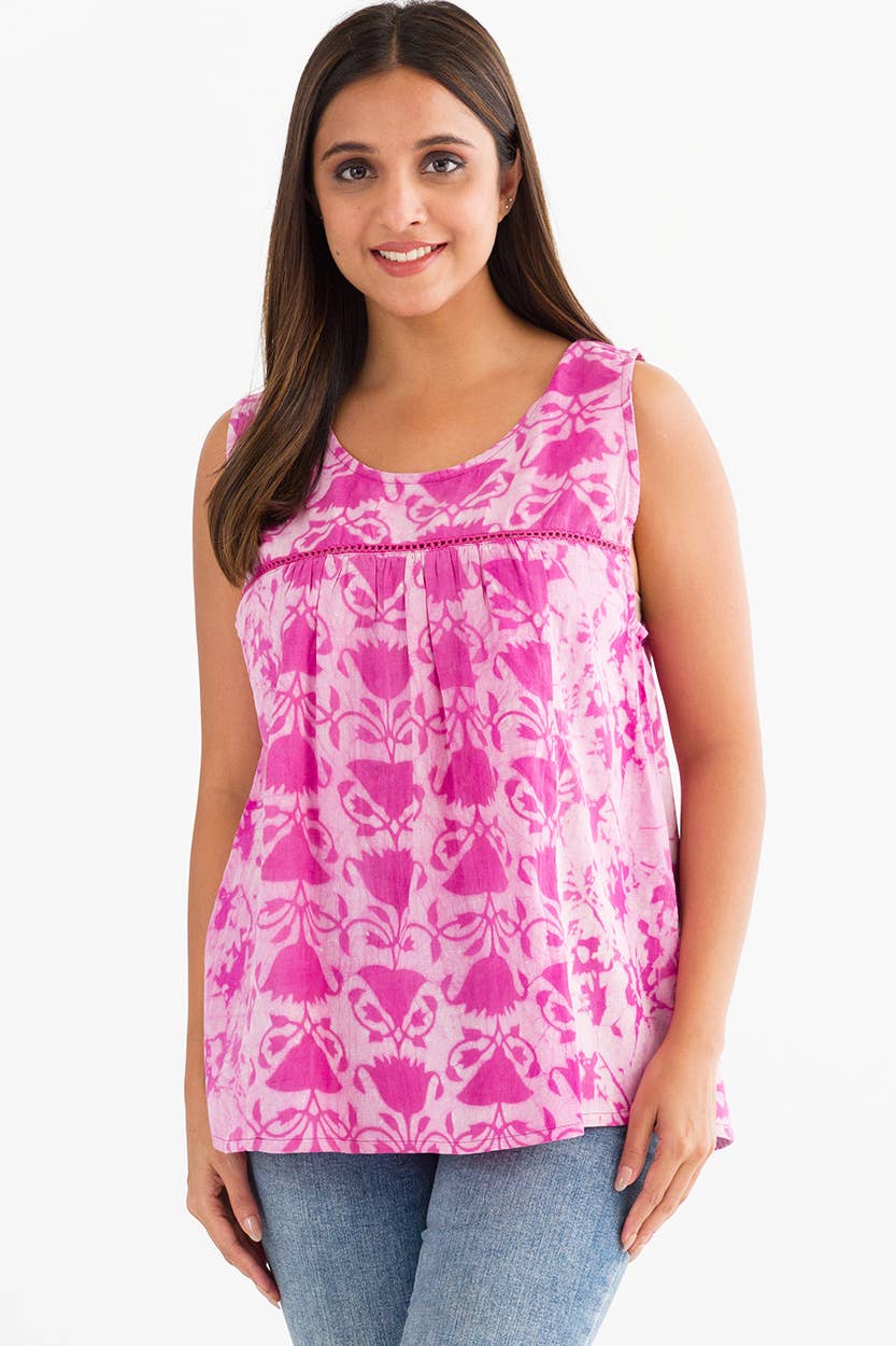 Pavitra Block Print Sleeveless Tops