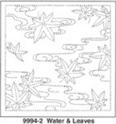 Sashiko Sampler White No. 14 - Water & Leaves