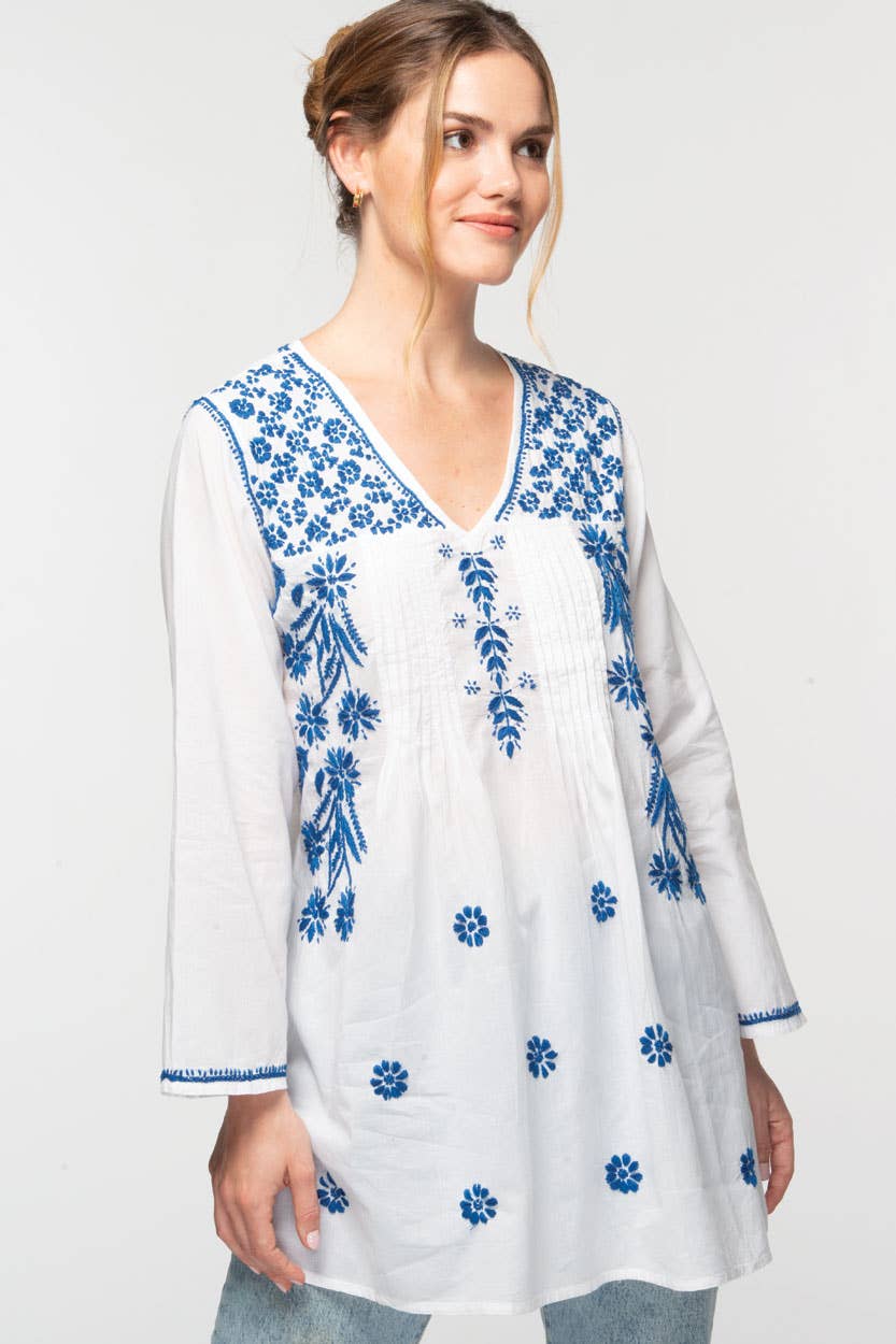 Divya Hand-Embroidered Cotton Tunic