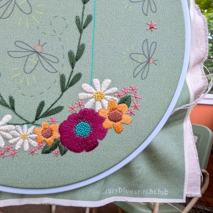 Fireflies embroidery kit