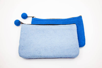 2-Tone Medium Organizer Pouch | Felt Zip Pouch | Makeup Bag