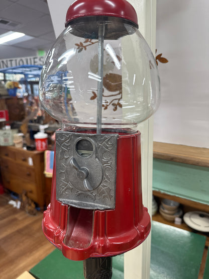 Vintage gumball on cast iron stand