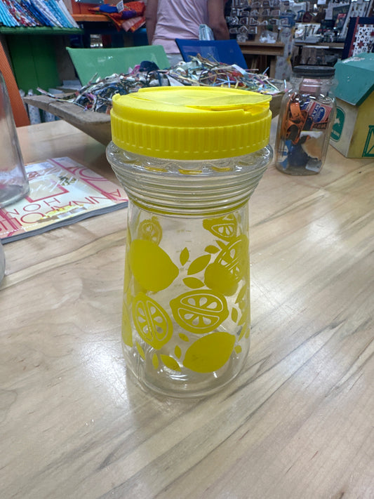 Vintage 1980s Lemonade Pitcher: Yellow Retro Kitchen Carafe