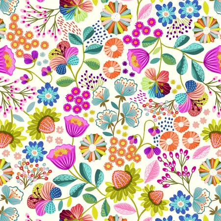 Creative landscapes flowers on cream