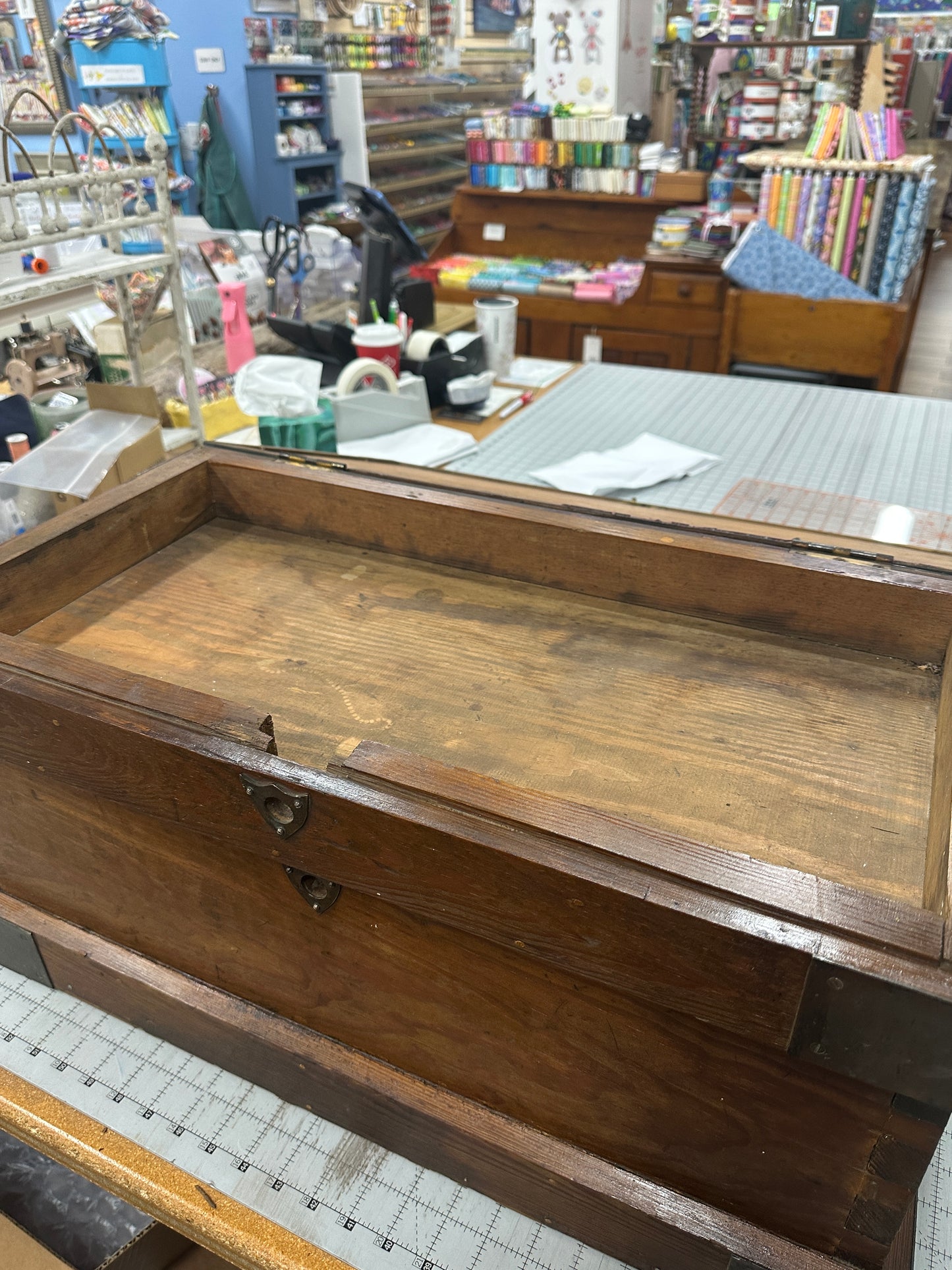 Vintage pine carpenters tool box