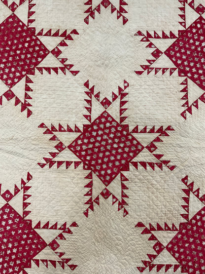 Antique feathered star quilt 85” x 85”