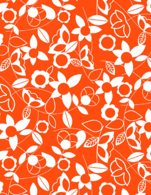 Modern Mixers Studio e White Flowers on Orange Background