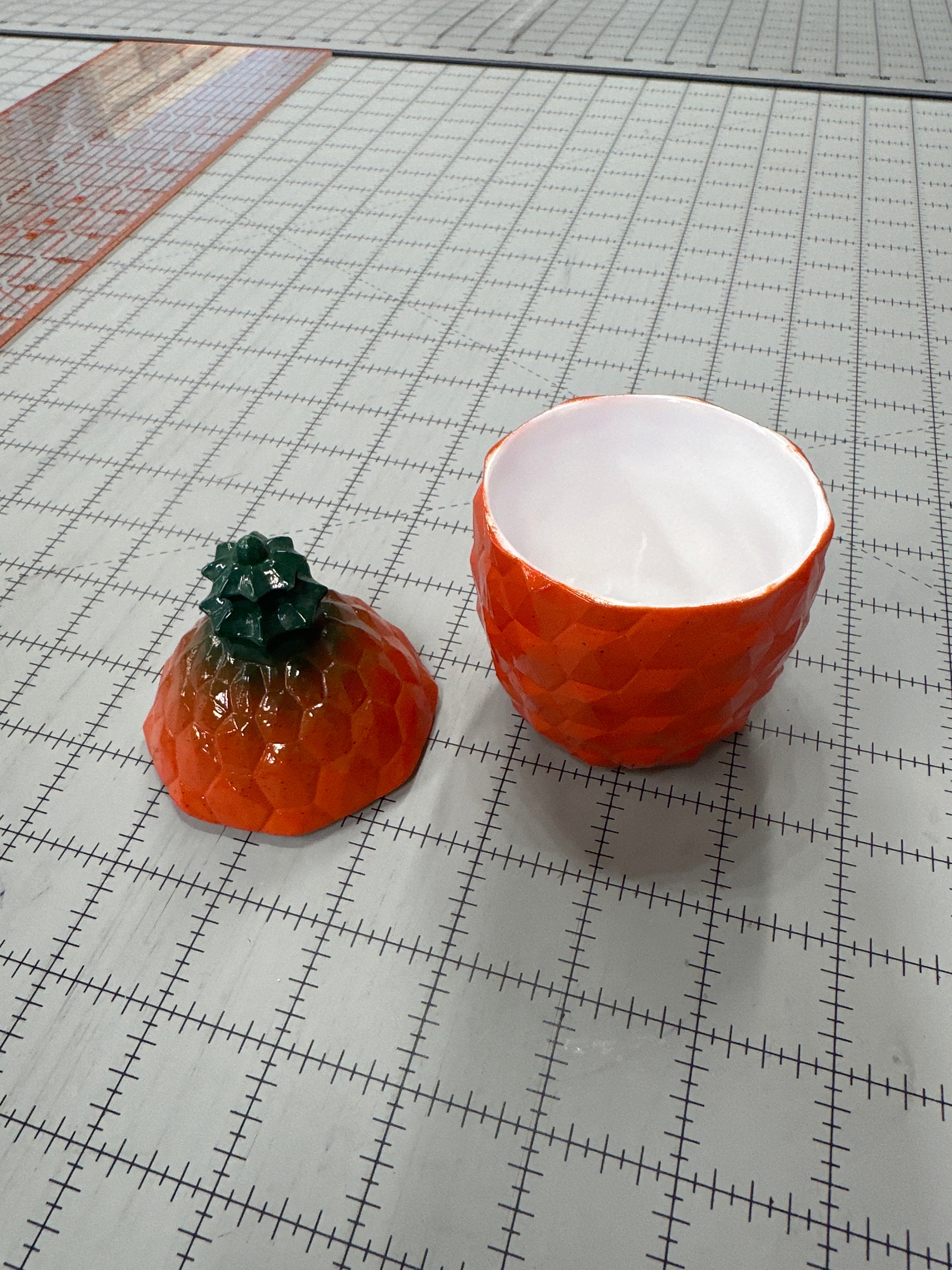 Rare 1940s Hazel Atlas Pineapple milk glass jam jars - kix cereal