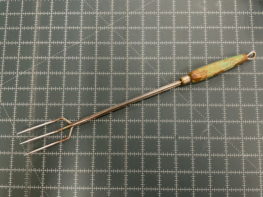 Vintage green serving fork