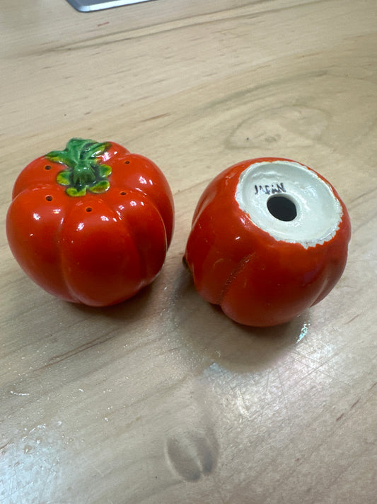 Vintage Set Of Tomato, Salt & Pepper Shakers, Japan