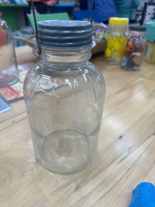Vintage Wire Bale Handle Ball Canning Quart Jar Zinc Lid