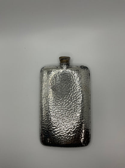 Hammered Silver plated flask