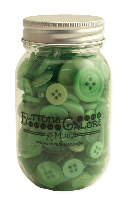 Button Mason Jar (Greenery)