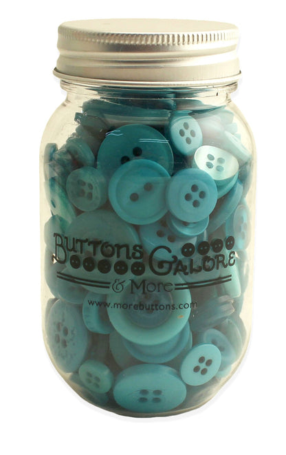 Button Mason Jar (Bali Blue)