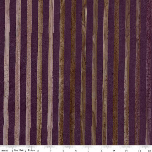 Expressions Batiks Elementals Get in Line Grape Coal