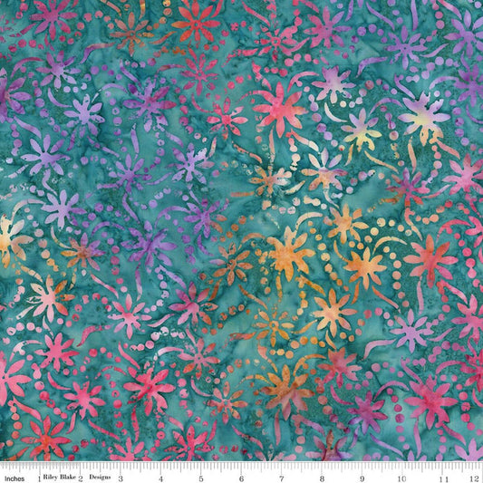 Batiks Vibrant Pointillism 107/108” Wide Back Stardust Splash
