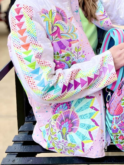 [QE101] Bella Quilt Coat Accent Sleeves